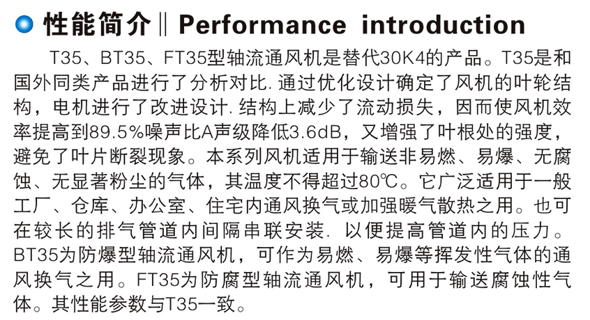 T35、BT35、FT35型低噪声轴流风机